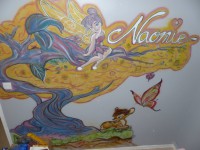 DECORATION AEROGRAPHE SUR MUR POUR PETITE FILLE